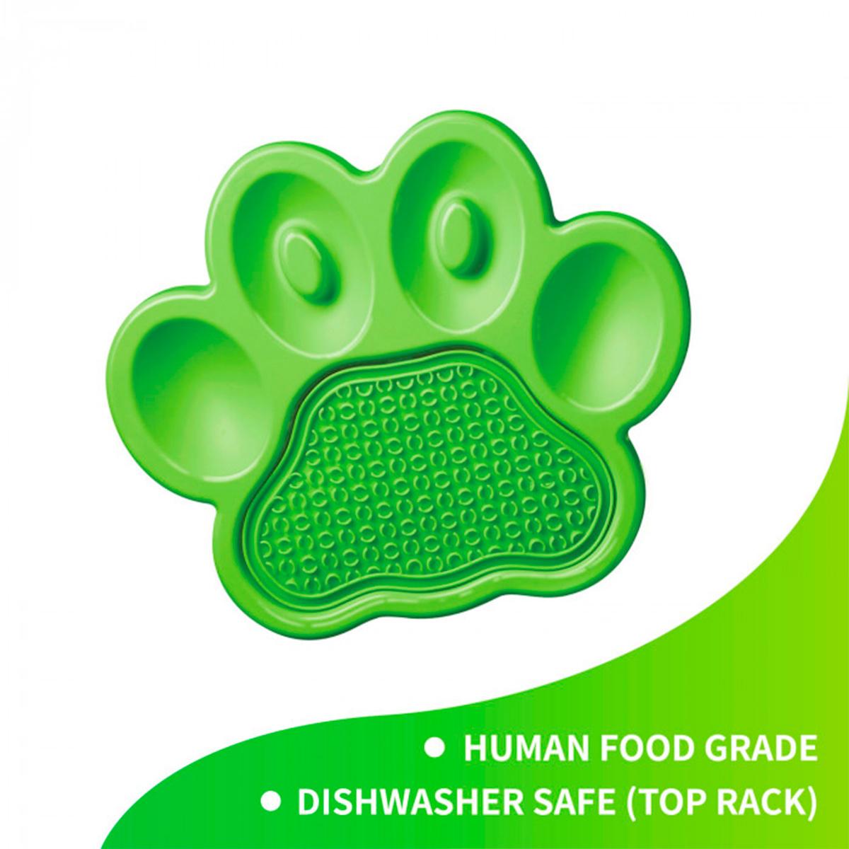 Alfombra De Lamer Petdreamhouse Paw 2 En 1 Verde Alimentador Lento Y Almohadilla